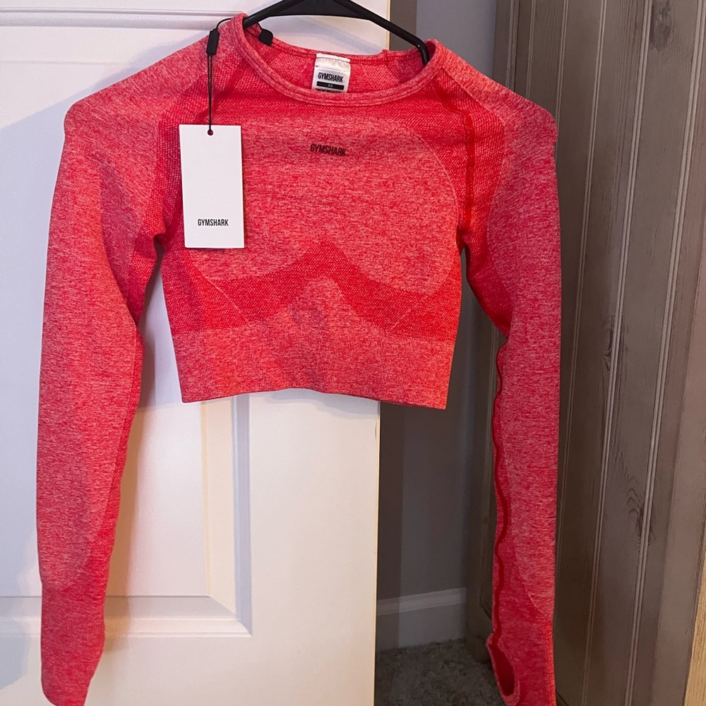 NWT GYMSHARK FLEX LONG SLEEVE CROP TOP